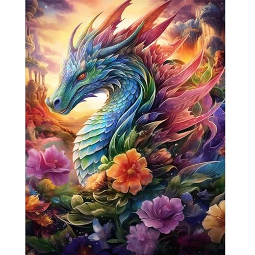 Lonmo Art Diamond Painting Erwachsene,Diamond Painting Drache,5D Diamant Malerei für Geschenk Home Wall Decor (12x16inch) von Lonmo Art