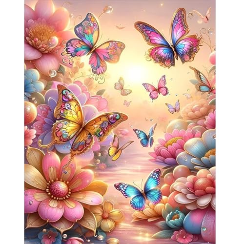 Lonmo Art Diamond Painting Erwachsene,Schmetterling Diamond Painting,5D Diamant Malerei für Geschenk Home Wall Decor (12x16inch) von Lonmo Art