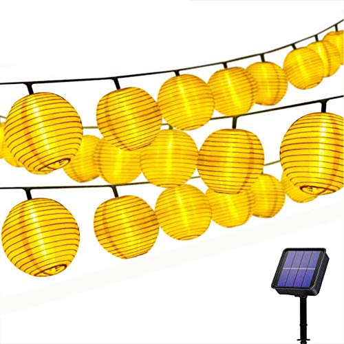 Solar Lichterkette Lampions 30er LEDs 6 Meter Außen Lichterkette Laterne, Solarbetrieben Warmweiß Wasserfest Dekoration für Garten Balkon Terrasse Solar Lichterkette Lampions 30er LEDs 6 Meter Außen Lichterkette Laterne, Solarbetrieben Warmweiß Wasserfest Dekoration für Garten Balkon Terrasse von LooHome