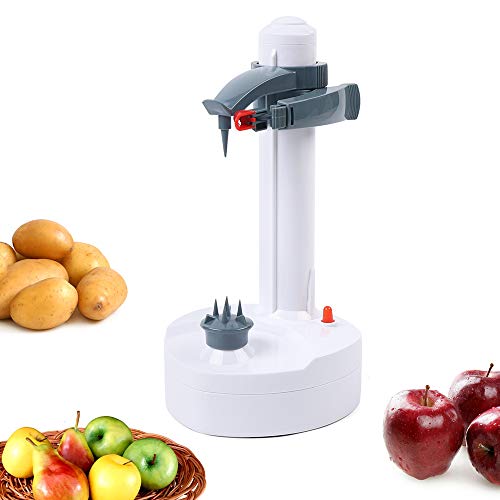 Loobiiny Automatischer elektrischer Schäler für Obst und Gemüse, professioneller Kartoffelschäler, elektronischer Apfelschäler, elektrischer Gemüseschäler (weiß) von Loobiiny