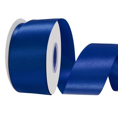 LoomJoyz Doppelseitige 50mm Marineblaue Satinband 45 Meter Satinband Ideal für Geschenkverpackung Blumenstrauß Handwerk Hochzeiten Blumenarrangements für Bögen von LoomJoyz