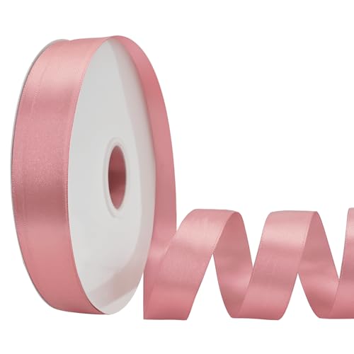 LoomJoyz Doppelseitiges Satinband, 2,2 cm × 91,4 m, Satinband, ideal für Geschenkverpackungen, Blumensträuße, Kunsthandwerk, Nähen, Hochzeiten, Blumenarrangements und Schleifen von LoomJoyz