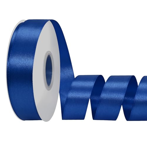 LoomJoyz Doppelseitiges Satinband, 25 mm, Marineblau, 45 m, ideal für Geschenkverpackungen, Blumensträuße, Basteln, Hochzeiten, Blumenarrangements und Schleifen von LoomJoyz