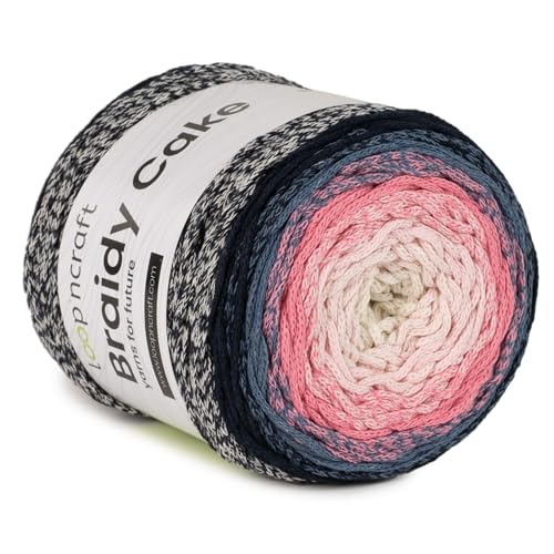 Loopncraft Makramee Cake Garn, Galaxis, 250m - 250g Farbverlaufsgarn, Recycling Garn von Loopncraft