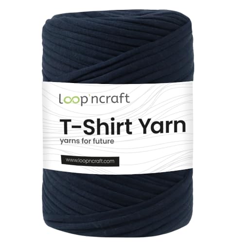 Loopncraft Textilgarn, Blass Mitternacht, 350g, T-Shirt Yarn, Recyling Garn von Loopncraft