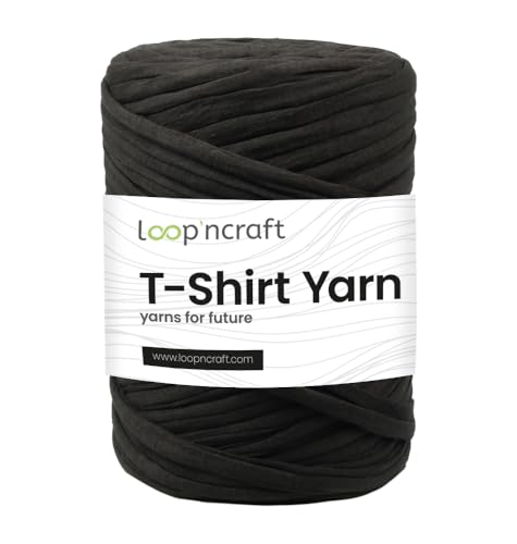 Loopncraft Textilgarn, Braun, 350g, T-Shirt Yarn, Recyling Garn von Loopncraft