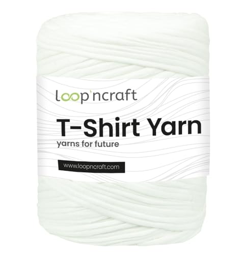 Loopncraft Textilgarn, Creme, 350g, T-Shirt Yarn, Recyling Garn von Loopncraft