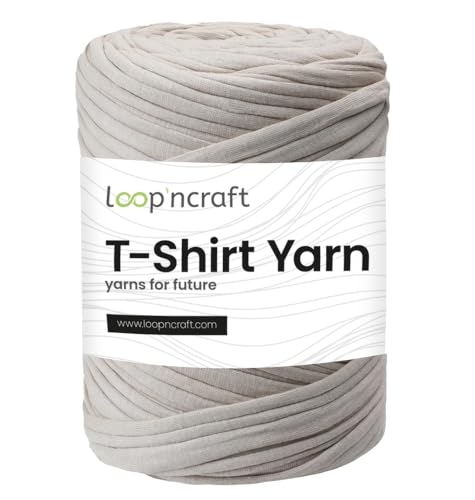 Loopncraft Textilgarn, Ekru, 350g, T-Shirt Yarn, Recyling Garn von Loopncraft