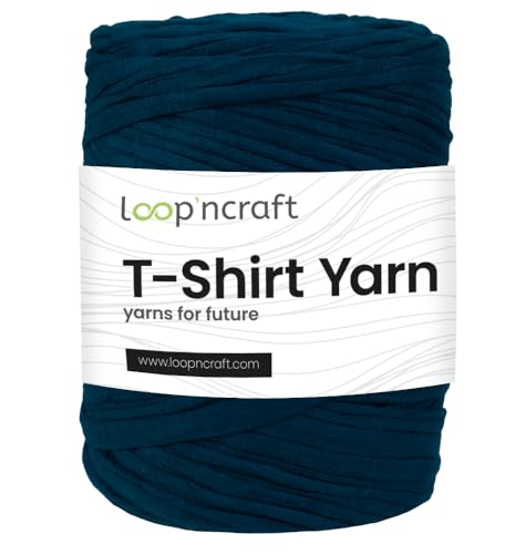 Loopncraft Textilgarn, Erdöl Blau, 350g, T-Shirt Yarn, Recyling Garn von Loopncraft