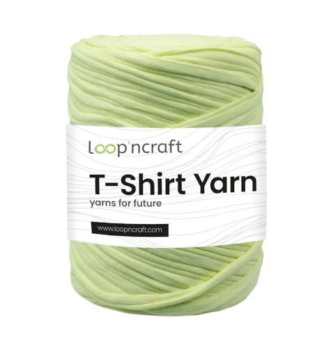 Loopncraft Textilgarn, Hellgelb, 350g, T-Shirt Yarn, Recyling Garn von Loopncraft