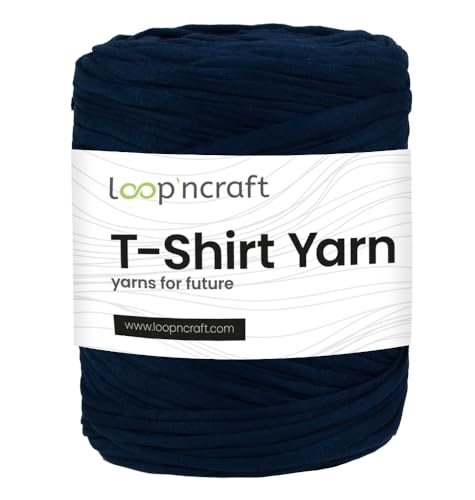 Loopncraft Textilgarn, Marineblau, 350g, T-Shirt Yarn, Recyling Garn von Loopncraft