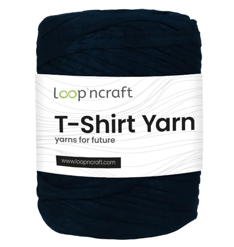 Loopncraft Textilgarn, Mitternacht, 350g, T-Shirt Yarn, Recyling Garn von Loopncraft