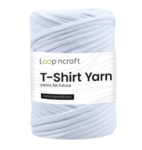 Loopncraft Textilgarn, Optisch weiß, 350g, T-Shirt Yarn, Recyling Garn von Loopncraft