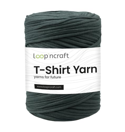 Loopncraft Textilgarn, Schiefergrau, 350g, T-Shirt Yarn, Recyling Garn von Loopncraft