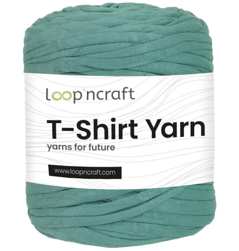 Loopncraft Textilgarn, Smaragdgrün, 750g, T-Shirt Yarn, Recyling Garn von Loopncraft