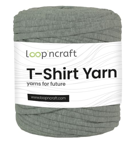 Loopncraft Textilgarn, Steinmoos, 750g, T-Shirt Yarn, Recyling Garn von Loopncraft