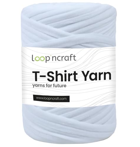 Loopncraft Textilgarn, Weiß, 350g, T-Shirt Yarn, Recyling Garn von Loopncraft