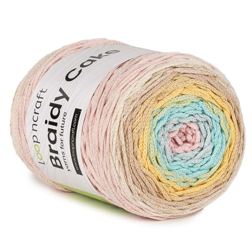 Makramee Cake Garn, Candy Farben, Loopncraft, 250m - 250g Farbverlaufsgarn, Recycling Garn von Loopncraft