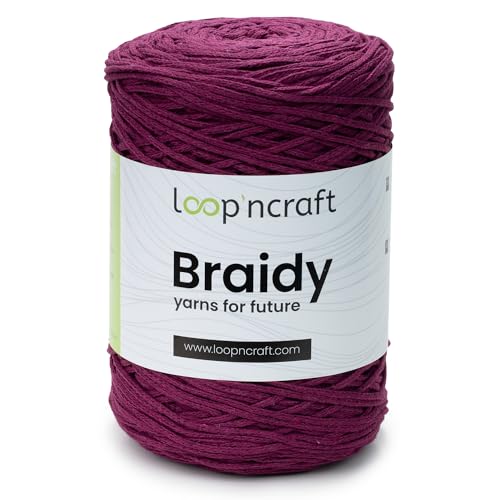 Makramee Garn Violett, Loopncraft, 2mm - 250m - 250g, Kettengarn, Braidy, Recycling Garn von Loopncraft