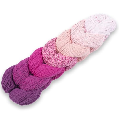 Makramee Ombre, Pinke Rosen, Loopncraft, 250m - 250g, Farbverlaufsgarn, Recycling Garn von Loopncraft