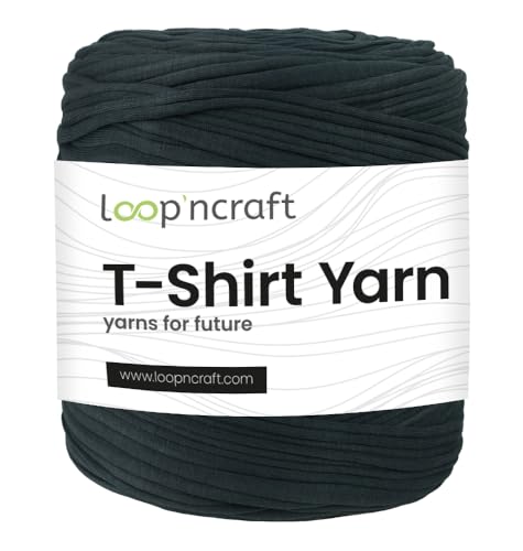 Loopncraft Textilgarn, Anthrazit, 750g, T-Shirt Yarn, Recyling Garn von Loopncraft