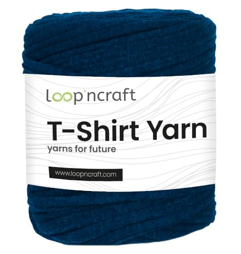 Textilgarn, Atlantikblau, Loopncraft, 750g, T-Shirt Yarn, Recyling Garn von Loopncraft