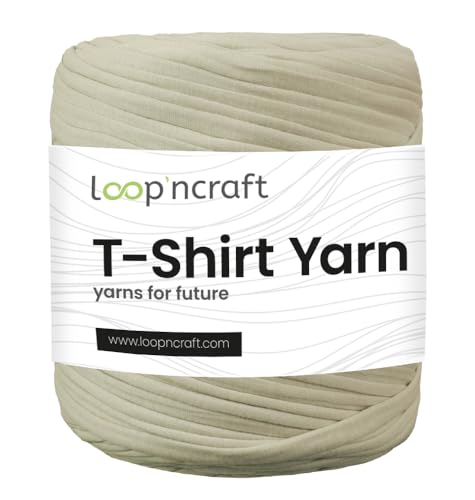 Textilgarn, Beige, Loopncraft, 750g, T-Shirt Yarn, Recyling Garn von Loopncraft