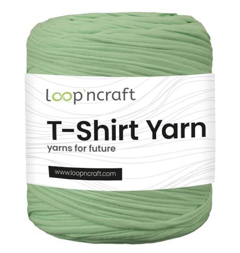 Textilgarn, Clover Green, Loopncraft, 750g, T-Shirt Yarn, Recyling Garn von Loopncraft