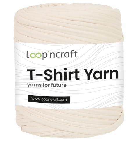 Textilgarn, Cream, Loopncraft, 750g, T-Shirt Yarn, Recyling Garn von Loopncraft