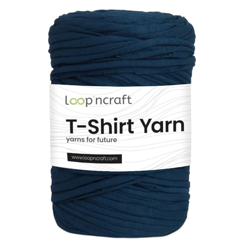 Textilgarn, Denim Blau, Loopncraft, 350g, T-Shirt Yarn, Recyling Garn von Loopncraft