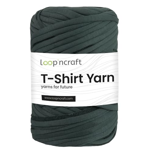 Textilgarn, Dunkel Kohlegrau, Loopncraft, 350g, T-Shirt Yarn, Recyling Garn von Loopncraft