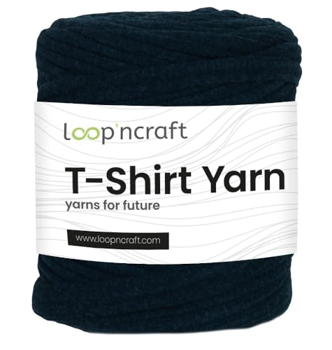 Textilgarn, Dunkel Zwielichtblau, Loopncraft, 750g, T-Shirt Yarn, Recyling Garn von Loopncraft