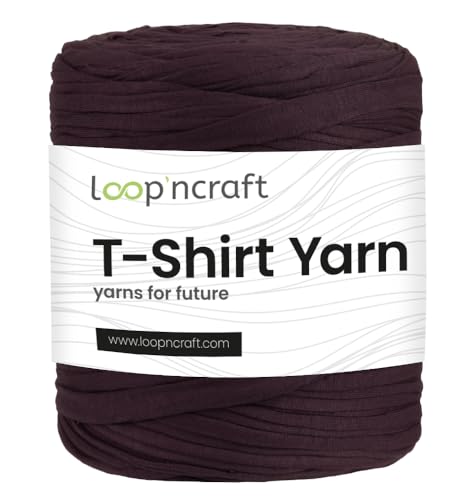 Textilgarn, Eggplant Purple, Loopncraft, 750g, T-Shirt Yarn, Recyling Garn von Loopncraft