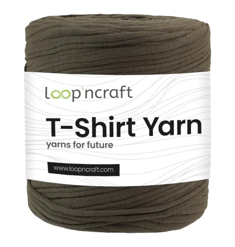 Textilgarn, Erdbraun, Loopncraft, 750g, T-Shirt Yarn, Recyling Garn von Loopncraft