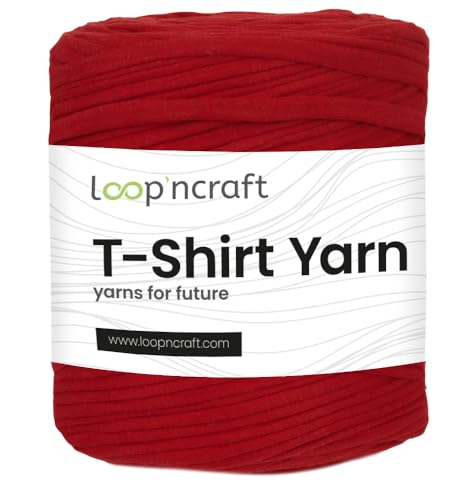 Textilgarn, Flammenrot, Loopncraft, 750g, T-Shirt Yarn, Recyling Garn von Loopncraft