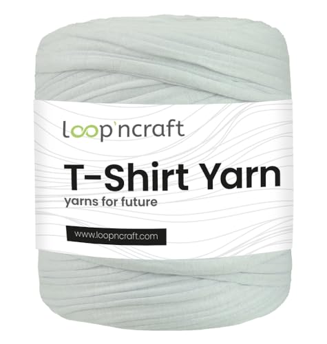 Textilgarn, Glass White, Loopncraft, 750g, T-Shirt Yarn, Recyling Garn von Loopncraft