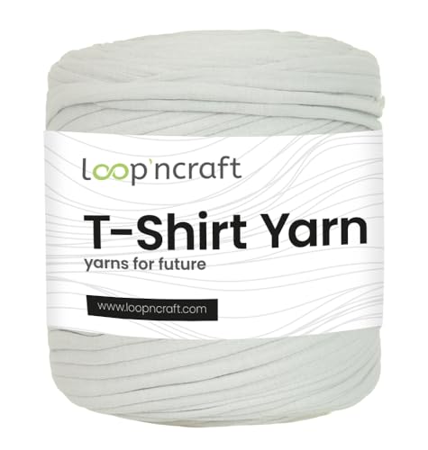 Textilgarn, Hell Grau, Loopncraft, 750g, T-Shirt Yarn, Recyling Garn von Loopncraft