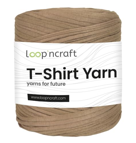 Textilgarn, Holz Beige, Loopncraft, 750g, T-Shirt Yarn, Recyling Garn von Loopncraft