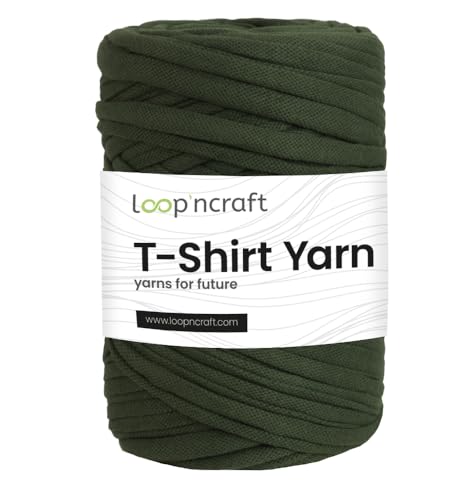 Textilgarn, Khaki Pique, Loopncraft, 350g, T-Shirt Yarn, Recyling Garn von Loopncraft