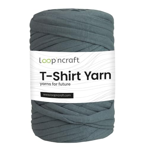 Textilgarn, Kohlegrau, Loopncraft, 350g, T-Shirt Yarn, Recyling Garn von Loopncraft