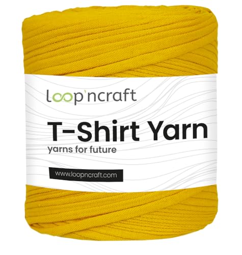 Textilgarn, Kurkuma-Pique, Loopncraft, 750g, T-Shirt Yarn, Recyling Garn von Loopncraft