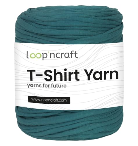 Textilgarn, Lagunenblau, Loopncraft, 750g, T-Shirt Yarn, Recyling Garn von Loopncraft