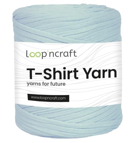 Textilgarn, Light Blue, Loopncraft, 750g, T-Shirt Yarn, Recyling Garn von Loopncraft