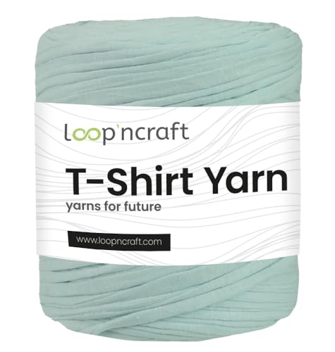 Textilgarn, Light Blue, Loopncraft, 750g, T-Shirt Yarn, Recyling Garn von Loopncraft