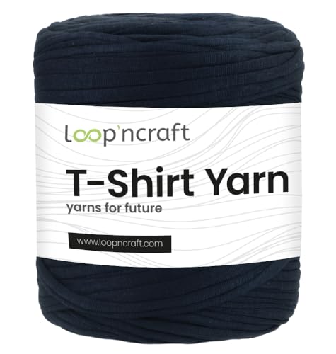 Textilgarn, Marineblau, Loopncraft, 750g, T-Shirt Yarn, Recyling Garn von Loopncraft