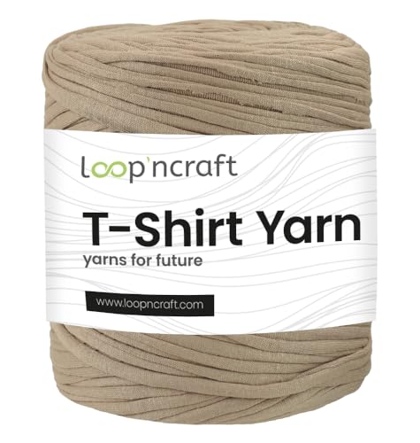 Textilgarn, Metallic Braun, Loopncraft, 750g, T-Shirt Yarn, Recyling Garn von Loopncraft