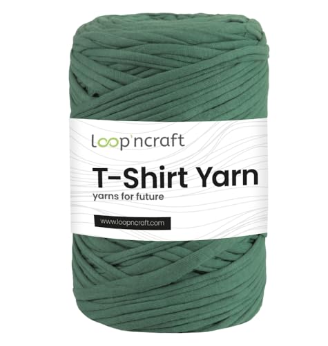 Textilgarn, Moosgrün, Loopncraft, 350g, T-Shirt Yarn, Recyling Garn von Loopncraft