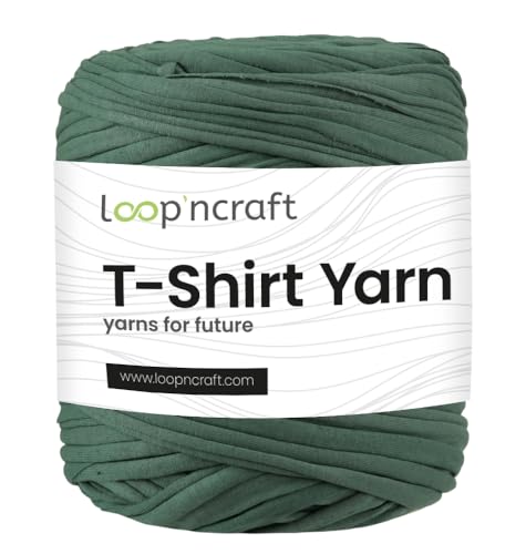 Textilgarn, Moss Green, Loopncraft, 750g, T-Shirt Yarn, Recyling Garn von Loopncraft