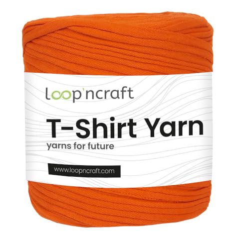 Textilgarn, Orange Pique, Loopncraft, 750g, T-Shirt Yarn, Recyling Garn von Loopncraft