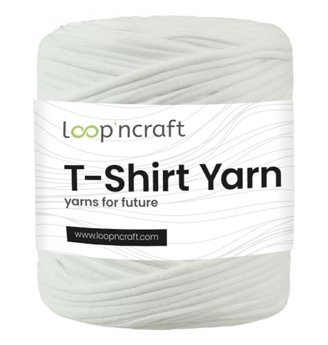 Textilgarn, Perlweiß, Loopncraft, 750g, T-Shirt Yarn, Recyling Garn von Loopncraft